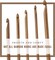 10-inch (25cm) Double Ended Tunisian Afghan Crochet Hooks Set - 6 US Sizes: A/2mm, B/2.5mm, C/2.75mm, D/3.25mm, E/3.5mm, F/3.75mm - Long Tunisian Crochet Hooks